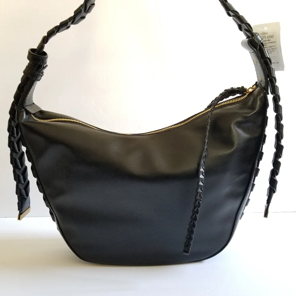 Stella McCartney Braided Hobo Shoulder Bag Black - Picture 12 of 12